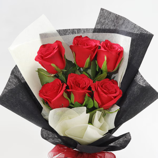 6 Red Roses Bunch