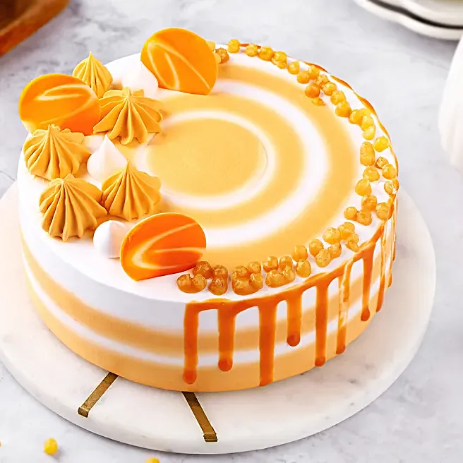 Eggless Butterscotch Cream Cake