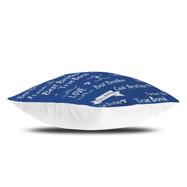 Best Brother Love you Brother Quote Printed Satin Cushion Cover, Blue