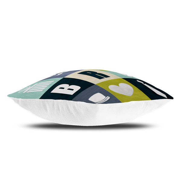 Bro Checkered Printed Satin Cushion Cover, Green