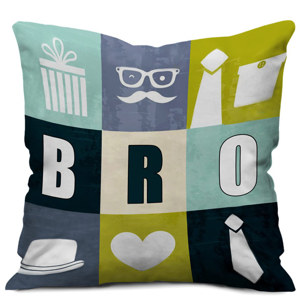 Bro Checkered Printed Satin Cushion Cover, Green
