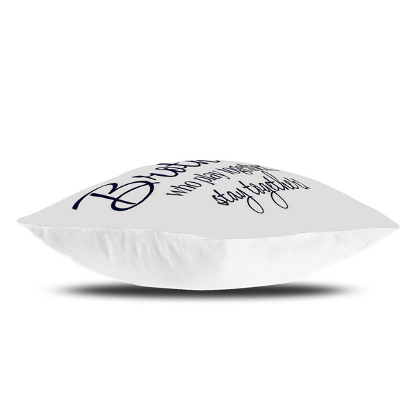 Brother Quote Printed Micro Satin Cushion Cover, White