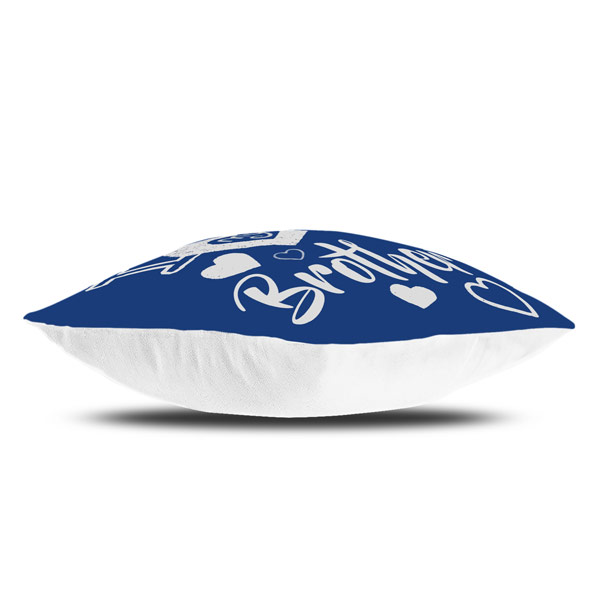 I Love My Brother Quote Printed Satin Cushion Cover, Blue