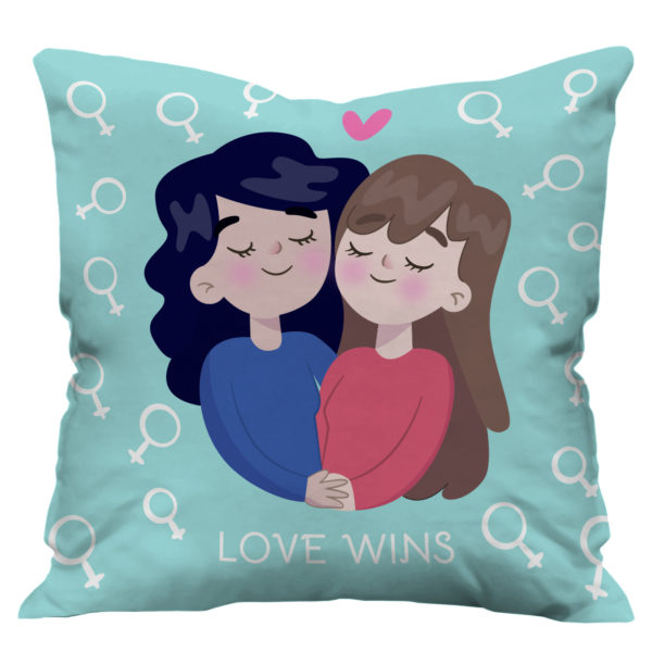 She Found Her Best Friend illustrator Girls Printed Soft Satin Cushion Cover, White