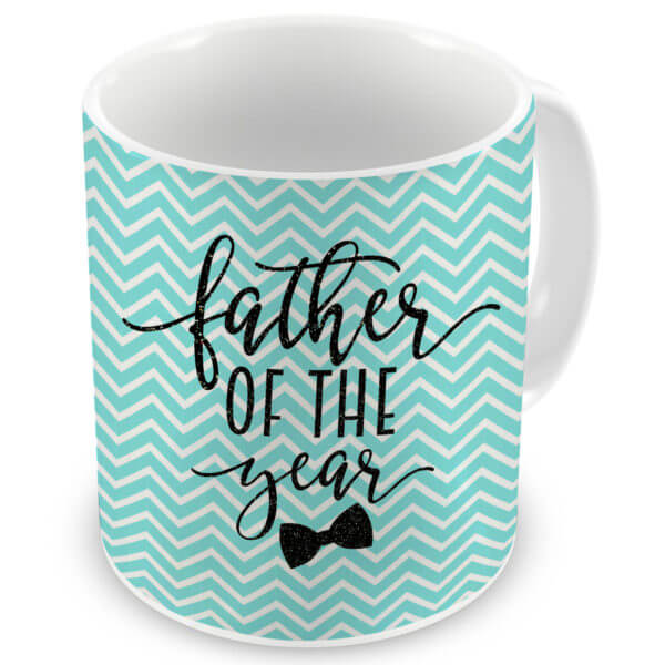 Father of the Year Quote Printed Ceramic Coffee Mug
