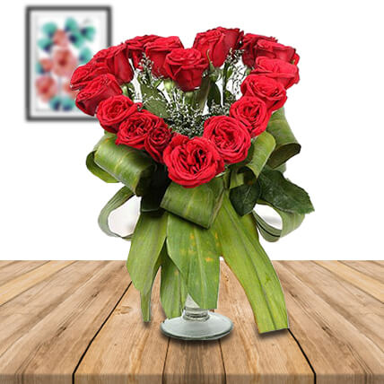 Heartshaped Vase Arrangement