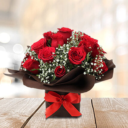 Exotic Red Roses Arrangement