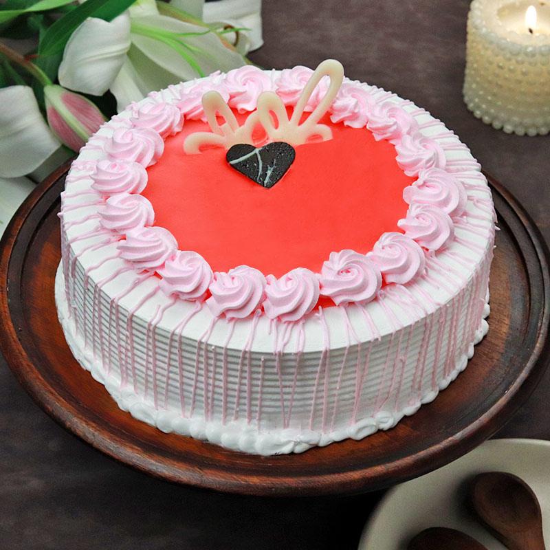 Eggless strawberry cake Eggless strawberry cake