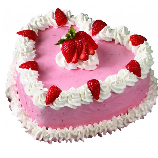 Eggless Heart Shape Strawberry Cake Eggless Heart Shape Strawberry Cake
