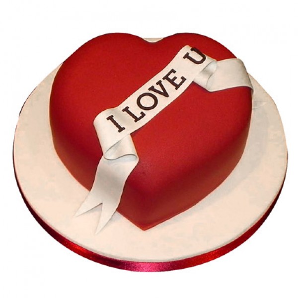 Red Heart Love You Cake 1Kg