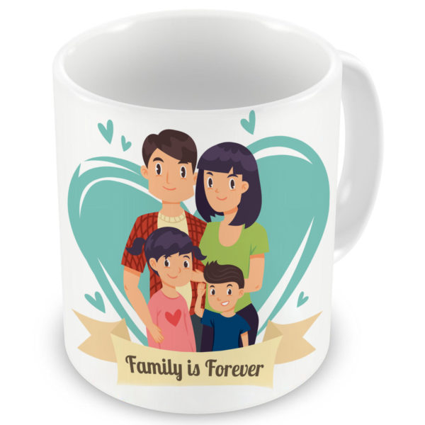 Family is Forever Quoted Printed Ceramic Coffee Mug