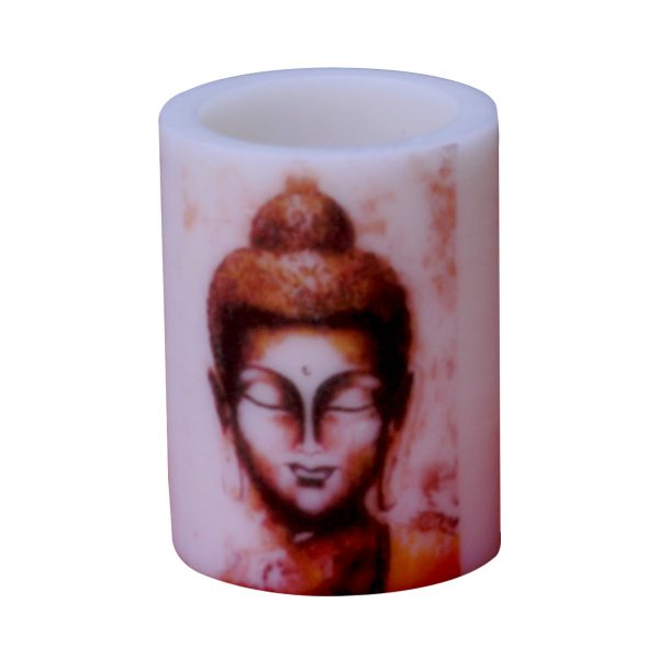 Indha Craft Buddha Print Paraffin Wax Hollow Candle